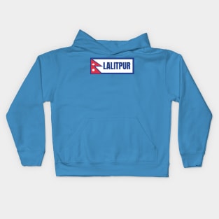 Lalitpur City with Nepal Flag Kids Hoodie